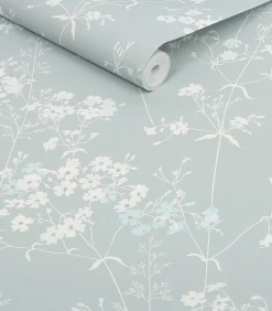 Hot Leaf Blauw 10mx52cm Wanddecoratie