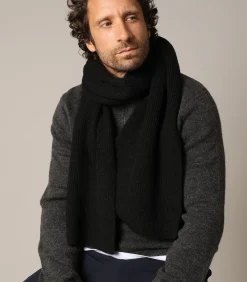 Heren Deeluxe LEDGES - Effen geribbelde wollen sjaal, zacht en warm