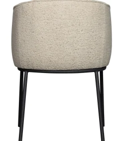 WOOOD Leon Eetkamerstoelen - Bouclé - Naturel - Set van 6