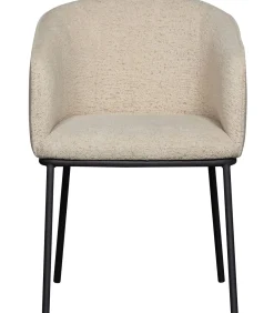 WOOOD Leon Eetkamerstoelen - Bouclé - Naturel - Set van 6