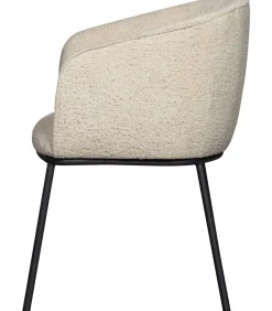 WOOOD Leon Eetkamerstoelen - Bouclé - Naturel - Set van 6