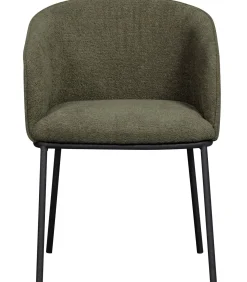 Outlet Leon Eetkamerstoelen - Bouclé - Bosgroen - Set van 6 Stoelen