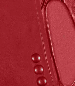 Discount Leren dameshandschoenen met 3 knopen Rood DAMES Handschoenen