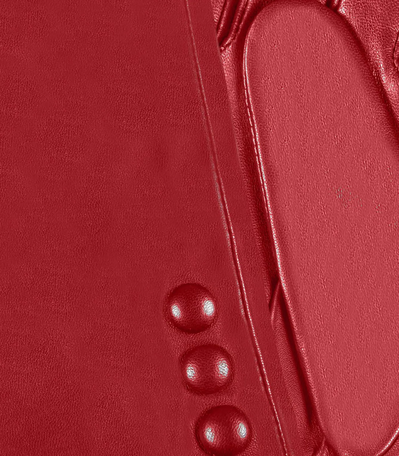 Discount Leren dameshandschoenen met 3 knopen Rood DAMES Handschoenen