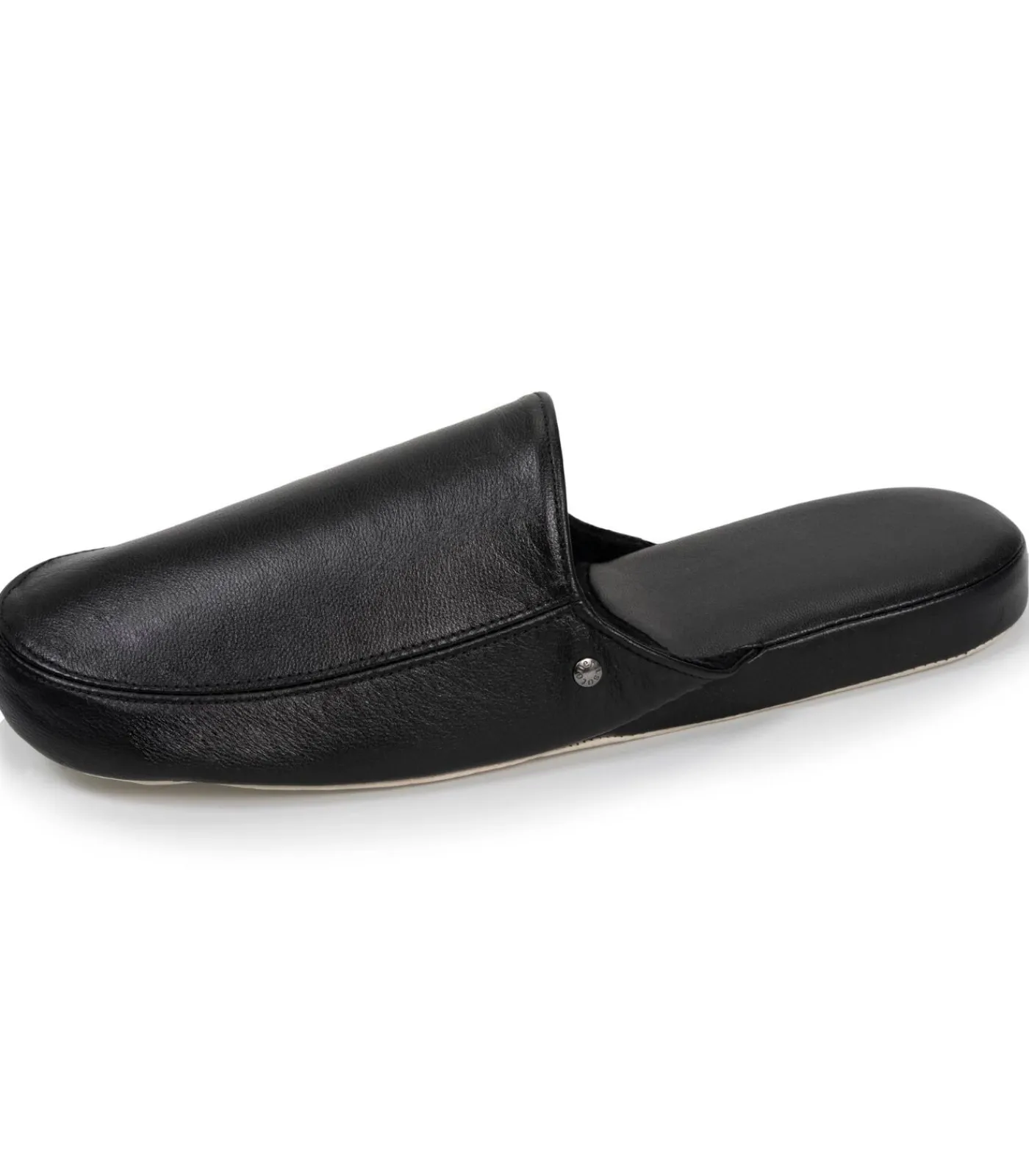 Heren ISOTONER Leren herenslippers Zwart