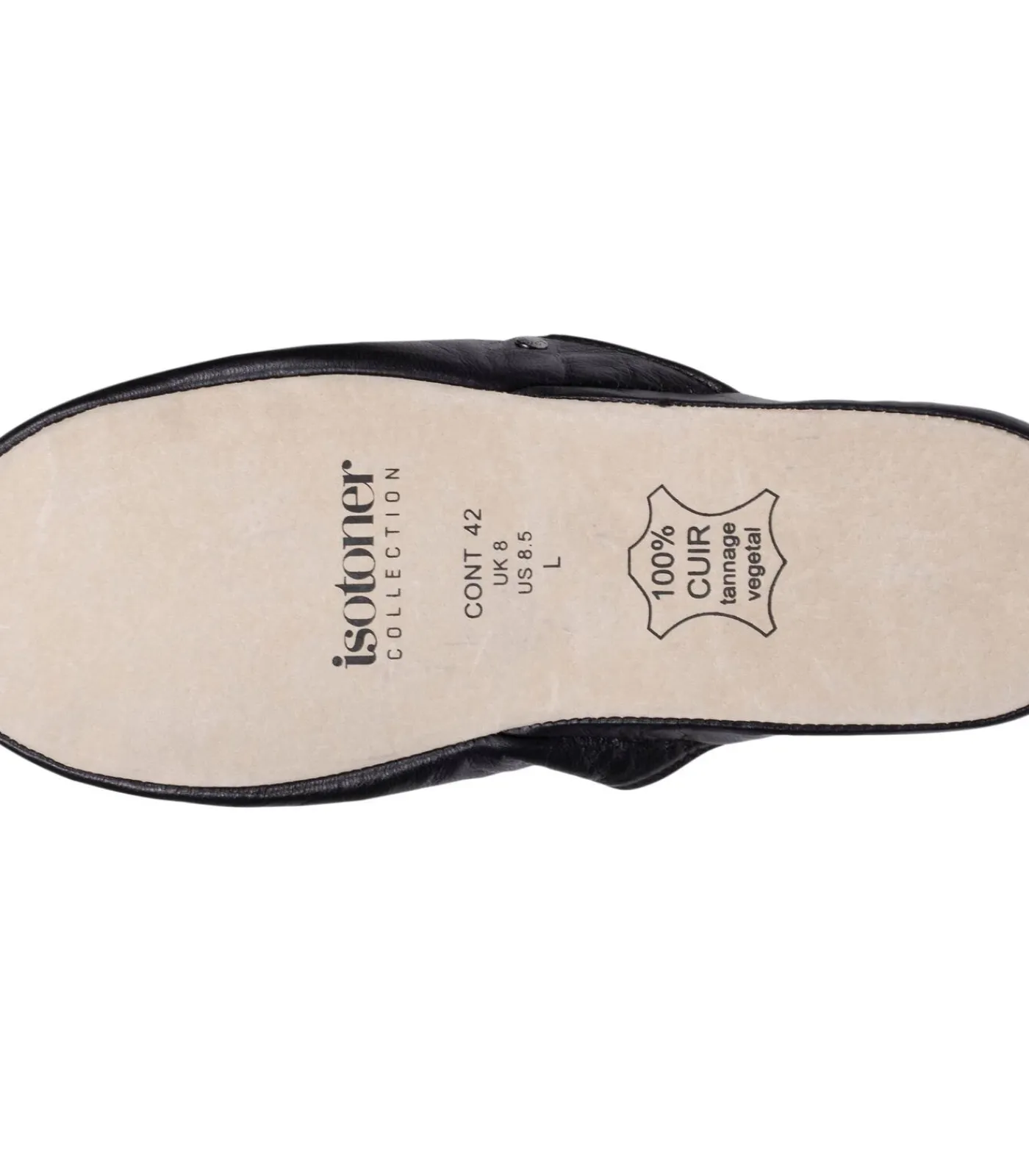 Heren ISOTONER Leren herenslippers Zwart