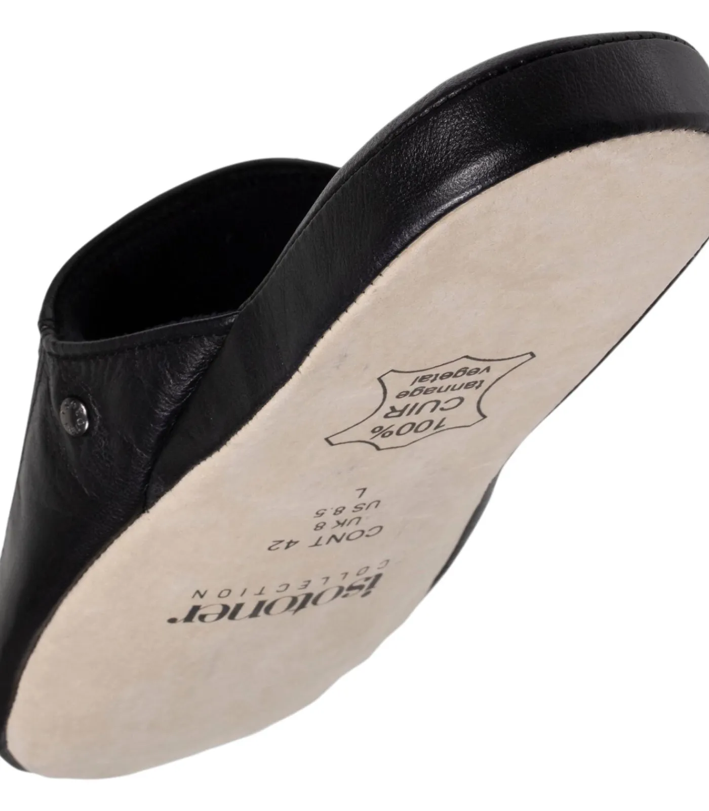 Heren ISOTONER Leren herenslippers Zwart