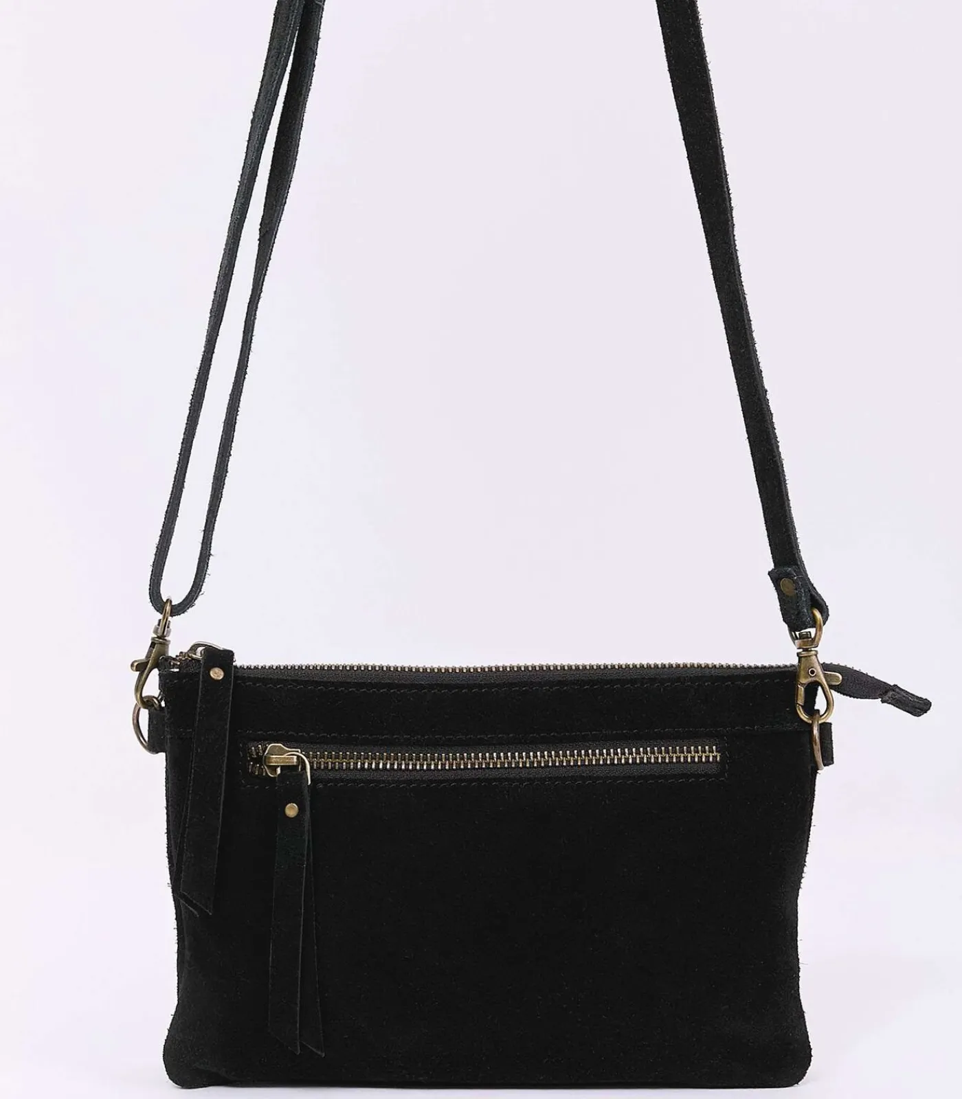 DAMES La Fiancée Leren schoudertas met dubbele vakken AGAVE