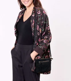 DAMES La Fiancée Leren schoudertas met dubbele vakken AGAVE