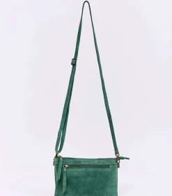 Hot Leren schoudertas met dubbele vakken AGAVE DAMES Tassen