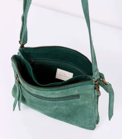 Hot Leren schoudertas met dubbele vakken AGAVE DAMES Tassen