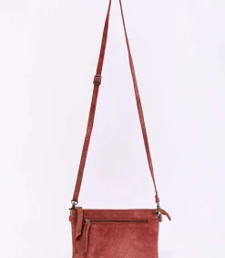 DAMES La Fiancée Leren schoudertas met dubbele vakken AGAVE