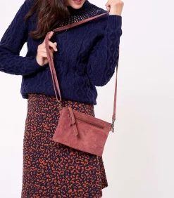 DAMES La Fiancée Leren schoudertas met dubbele vakken AGAVE