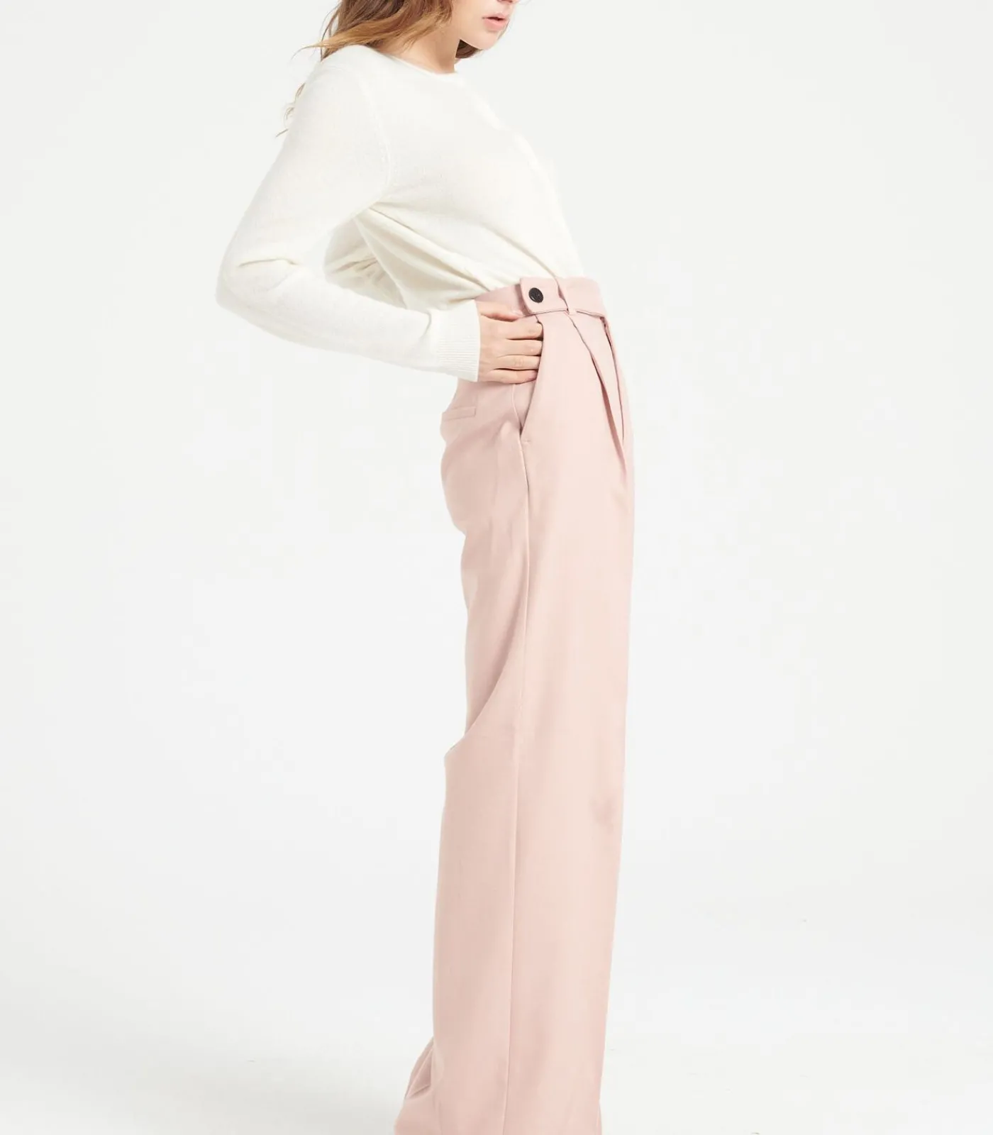 DAMES Studio Cashmere8 LILLY 4 Uitgestikt vest met ronde hals - 100% kasjmier