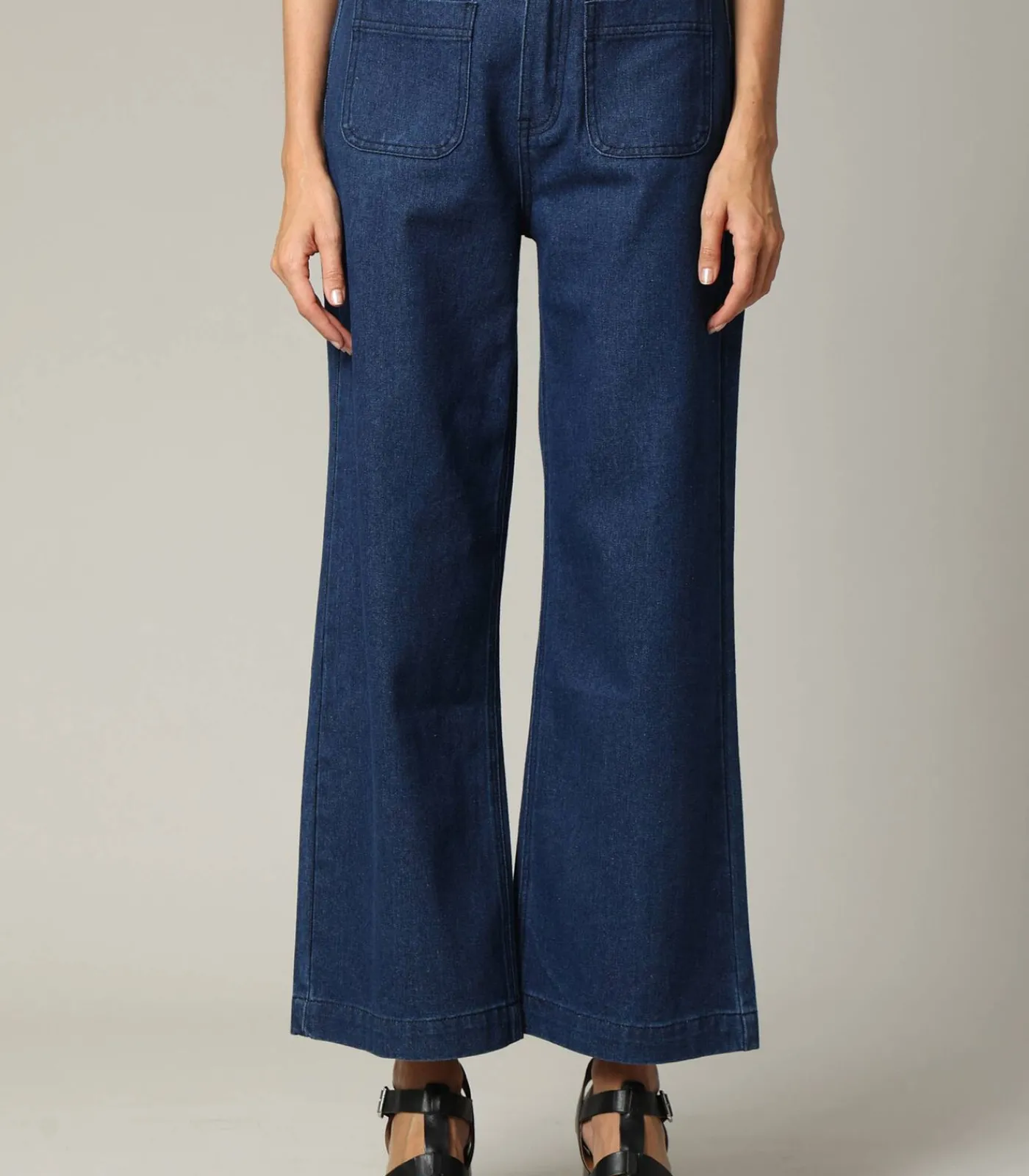 DAMES Deeluxe LILOO - Denimjeans met wijde pijpen en ritssluiting