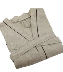 Clearance Linnen badjas in ecru linnen 4xl DAMES Badjassen