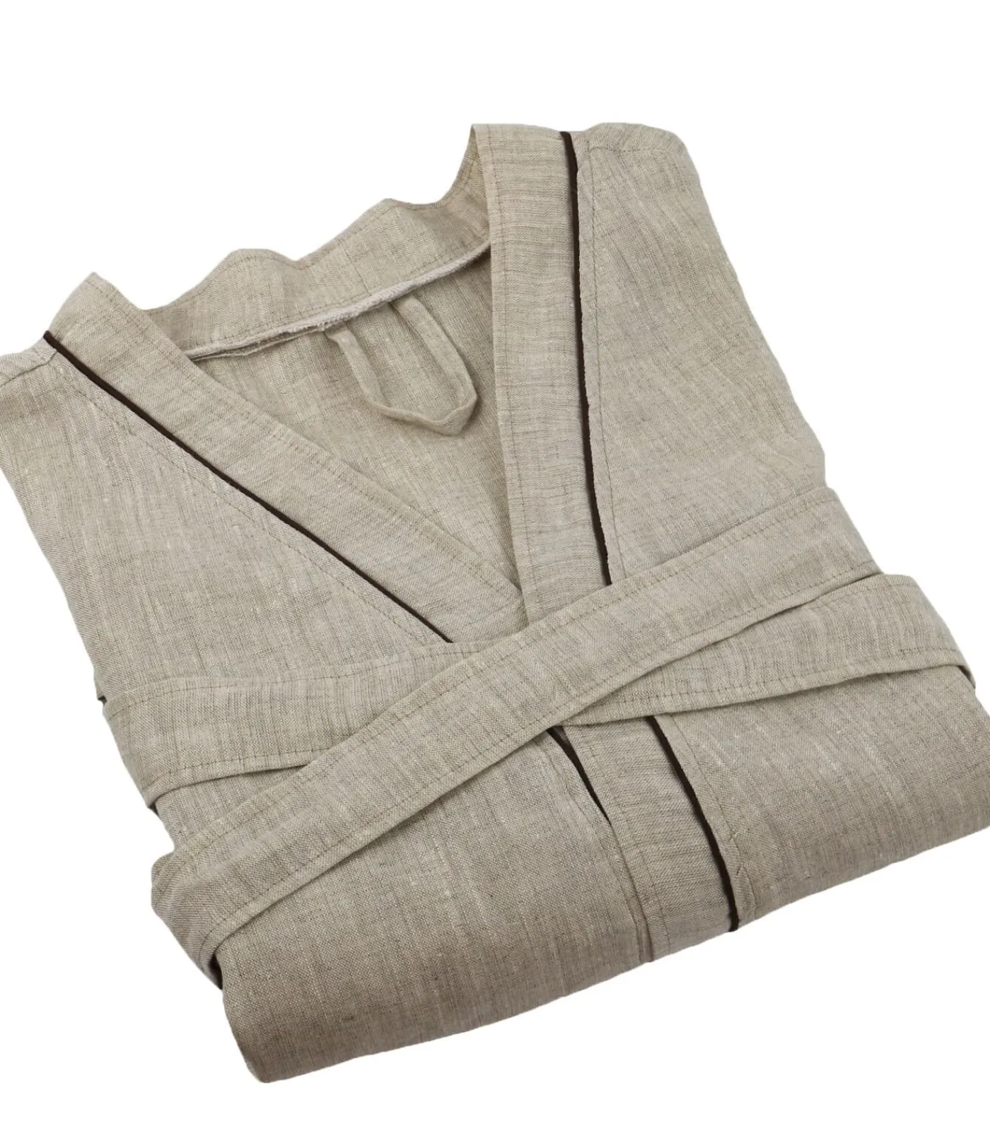 Clearance Linnen badjas in ecru linnen 4xl DAMES Badjassen