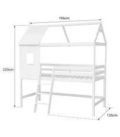 New Lit cabane mezzanine pour enfant 190x90cm blanc MARGOT Kinderen Kinderen Home