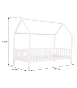 Lit cabane pour enfant 190x90cm blanc avec tiroirs MARCEAU Kinderen Kinderen Home