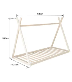 Clearance Lit tipi pour enfant 190x90cm blanc VALENTIN Kinderen Kinderen Home