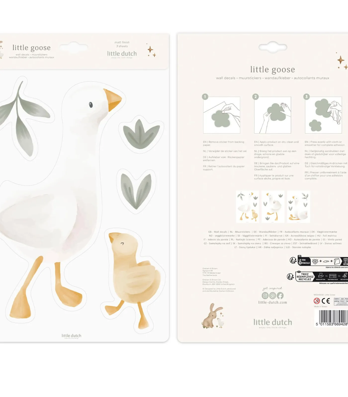 Sale Muursticker - Little Goose - 29.7x21 Wanddecoratie