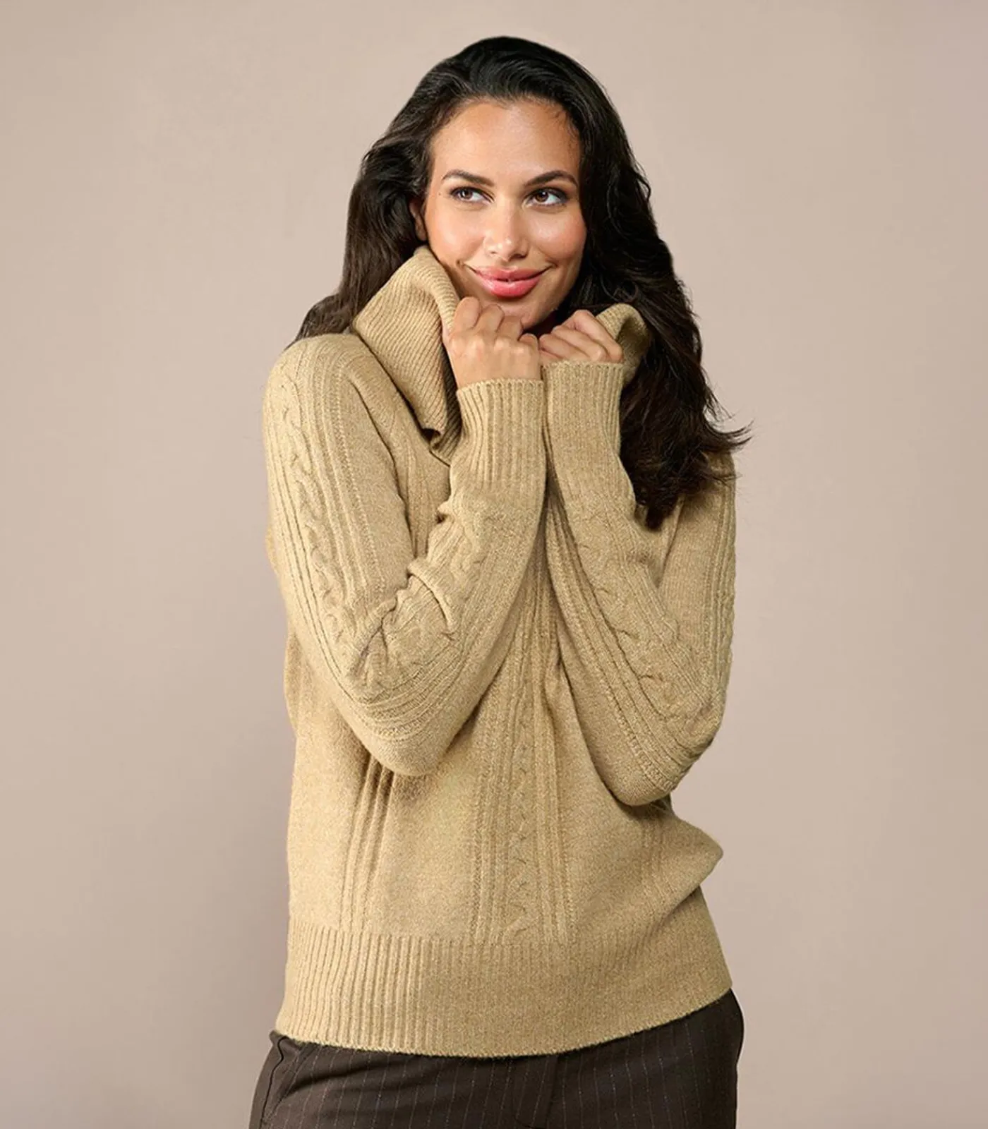 Sale Liv Lurex Trui Zand / Goud DAMES T-Shirts & Tops