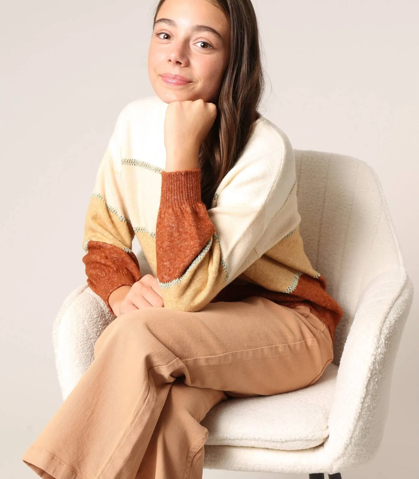 Kinderen Deeluxe LODINA - Ruime trui met strepen in verschillende tinten