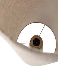 Outlet Loft Vloerlamp - Metaal/Bouclé - Naturel Met Strepen 130xØ30 cm Vloerlampen