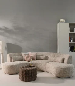 WOOOD Loft Vloerlamp - Metaal/Bouclé - Naturel Met Stippen 130xØ30 cm