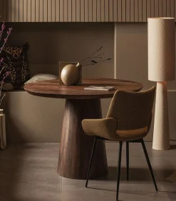 WOOOD Loft Vloerlamp - Metaal/Bouclé - Naturel - 130x30x30