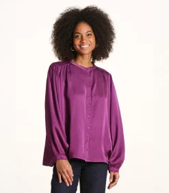 DAMES La Fée Maraboutée Losse paarse satijnen blouse