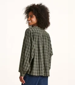 DAMES La Fée Maraboutée Losvallend kaki geruit overhemd