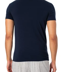 Heren Emporio Armani Lounge Organisch T-Shirt Met Logo Aan De Zijkant