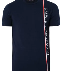 Heren Emporio Armani Lounge Organisch T-Shirt Met Logo Aan De Zijkant