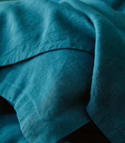 Blanc des Vosges LOUXOR Bleu paon - Laken linnen Stonewashed