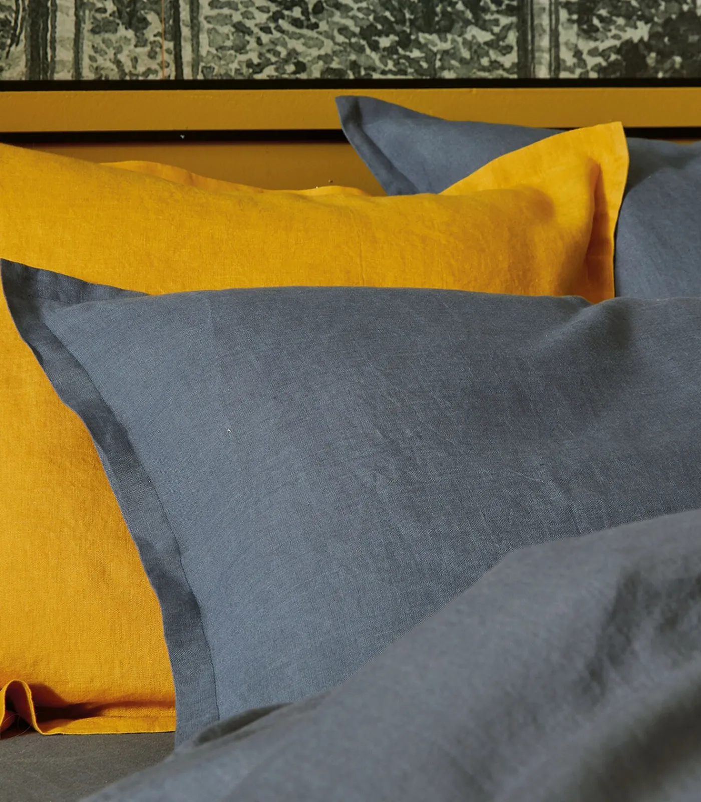 Blanc des Vosges LOUXOR Curry - Laken linnen Stonewashed