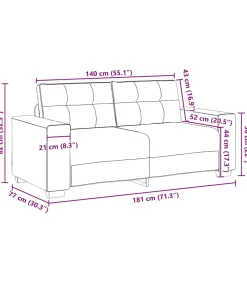 vidaXL Loveseat bank 140 cm fluweel zwart