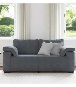 Outlet Loveseat bank 140 cm fluweel donkergrijs Zetels