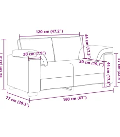 vidaXL Loveseat bank 120 cm fluweel zwart