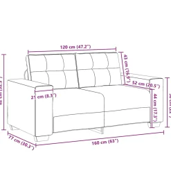 vidaXL Loveseat bank 120 cm fluweel zwart
