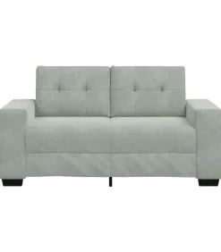 Loveseat bank 120 cm fluweel lichtgrijs Zetels