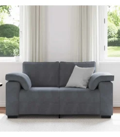 vidaXL Loveseat bank 120 cm fluweel donkergrijs