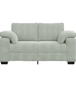 Loveseat bank 120 cm fluweel lichtgrijs Zetels