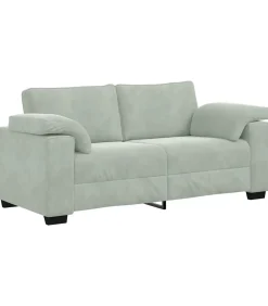 vidaXL Loveseat bank 140 cm fluweel lichtgrijs