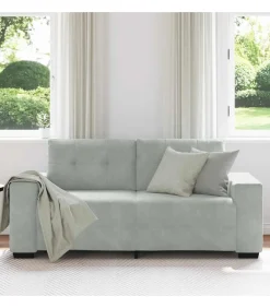 Outlet Loveseat bank 140 cm fluweel lichtgrijs Zetels