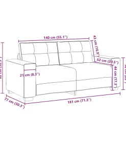 Outlet Loveseat bank 140 cm fluweel lichtgrijs Zetels