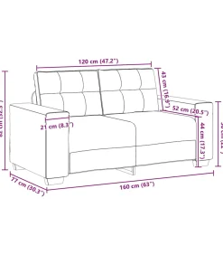 vidaXL Loveseat bank 120 cm stof lichtgrijs