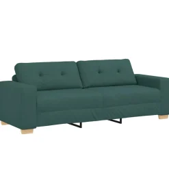 vidaXL Loveseat met kussen Donkergroen Stof