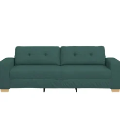 vidaXL Loveseat met kussen Donkergroen Stof