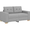 vidaXL Loveseat met kussen Wolkgrijs Stof